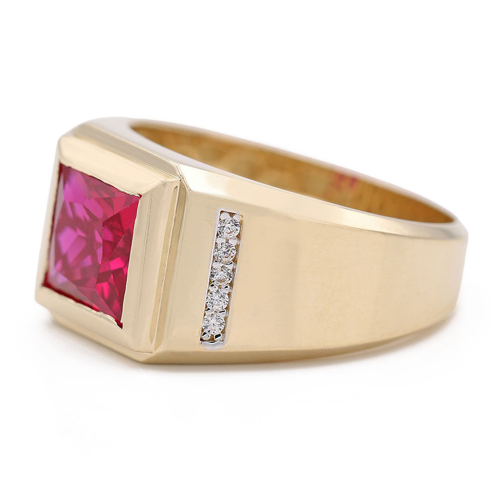 Fashion Ring with Red Center Stone