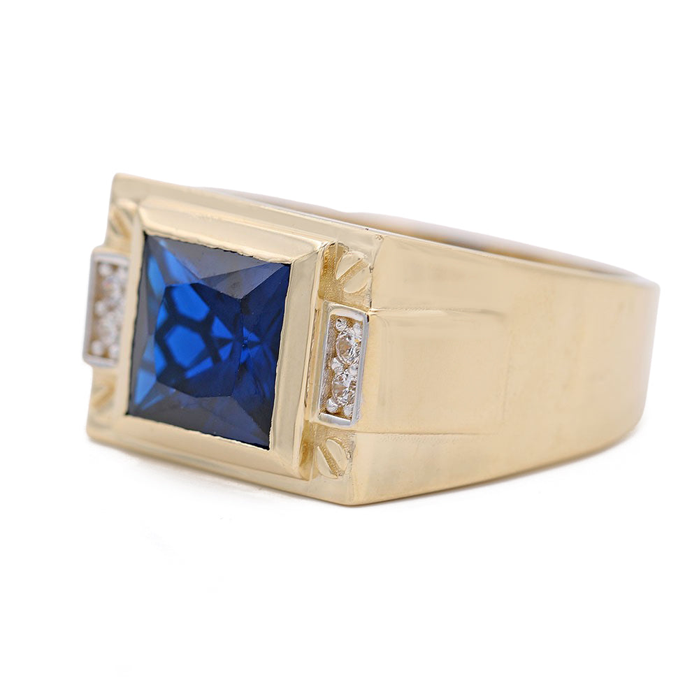 Fashion Ring with Blue Center Square Stone