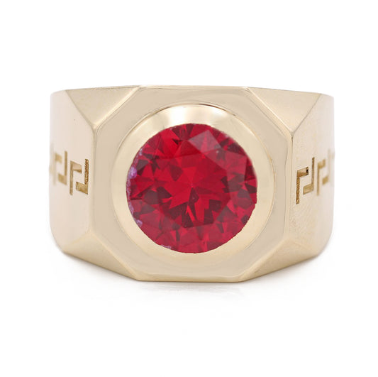 Fashion Ring with Red Center Stone