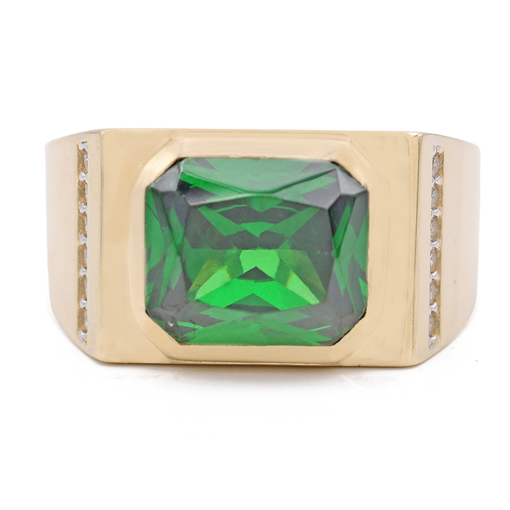 Fashion Ring with Green Center Stone