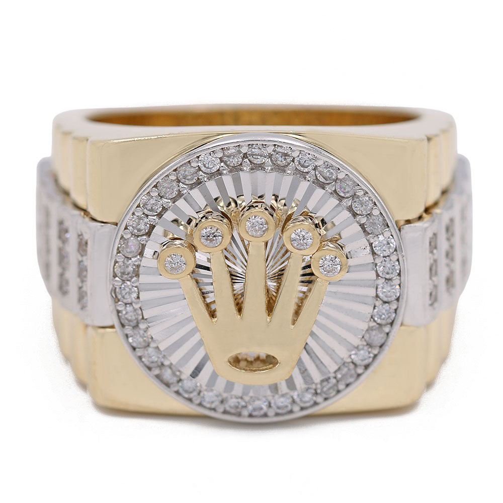 Fashion Ring with Center Crown and Cubic Zirconias