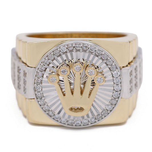Fashion Ring with Center Crown and Cubic Zirconias