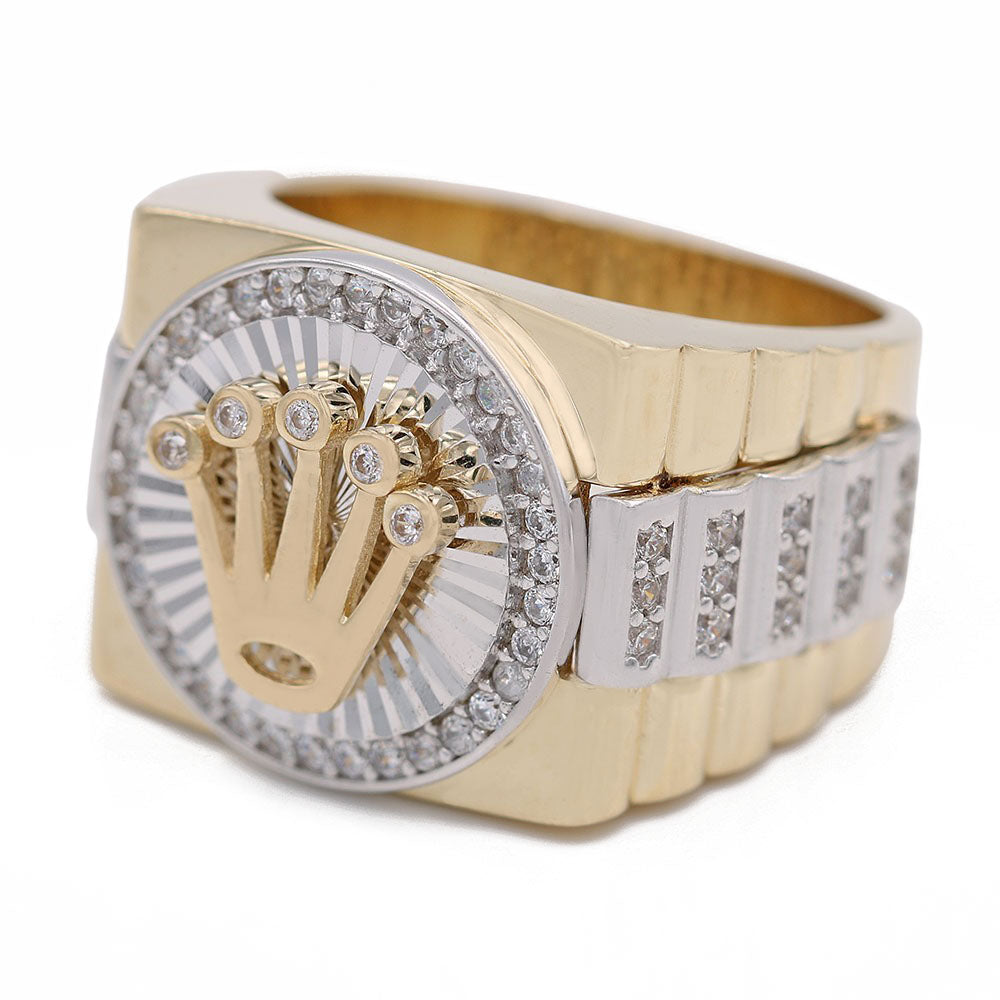 Fashion Ring with Center Crown and Cubic Zirconias