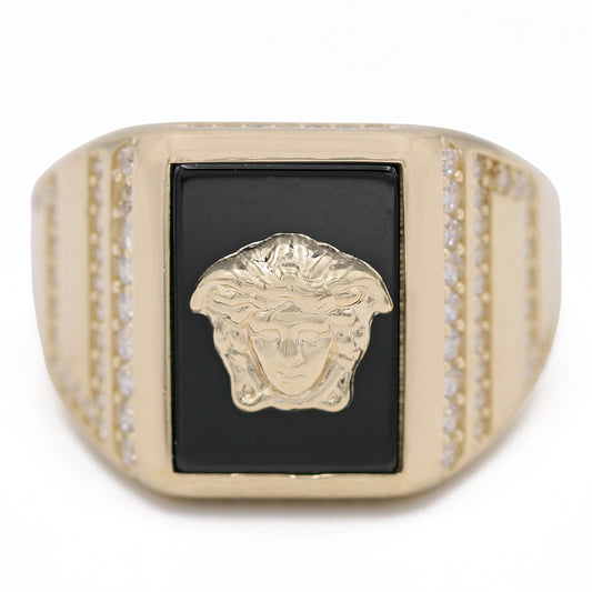 Medusa Head Black Stone Zirconias Ring