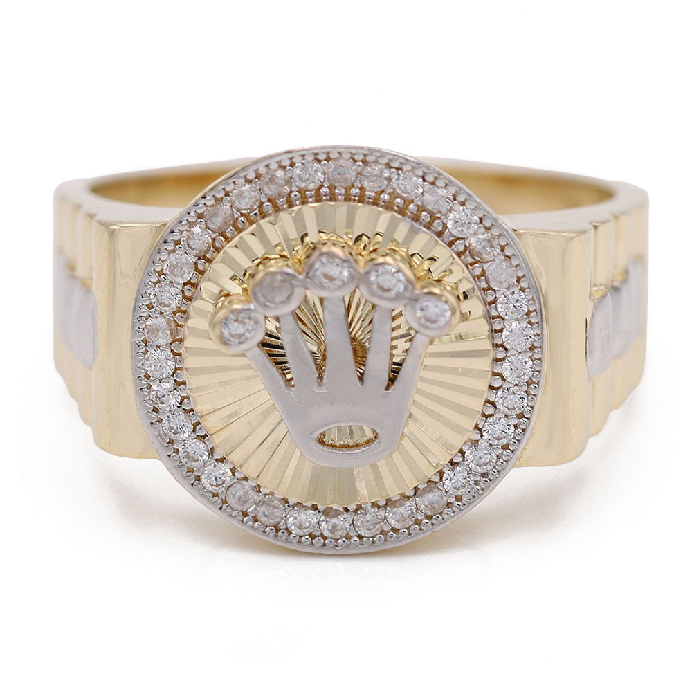 Center Crown Design Ring with Cubic Zirconias Ring