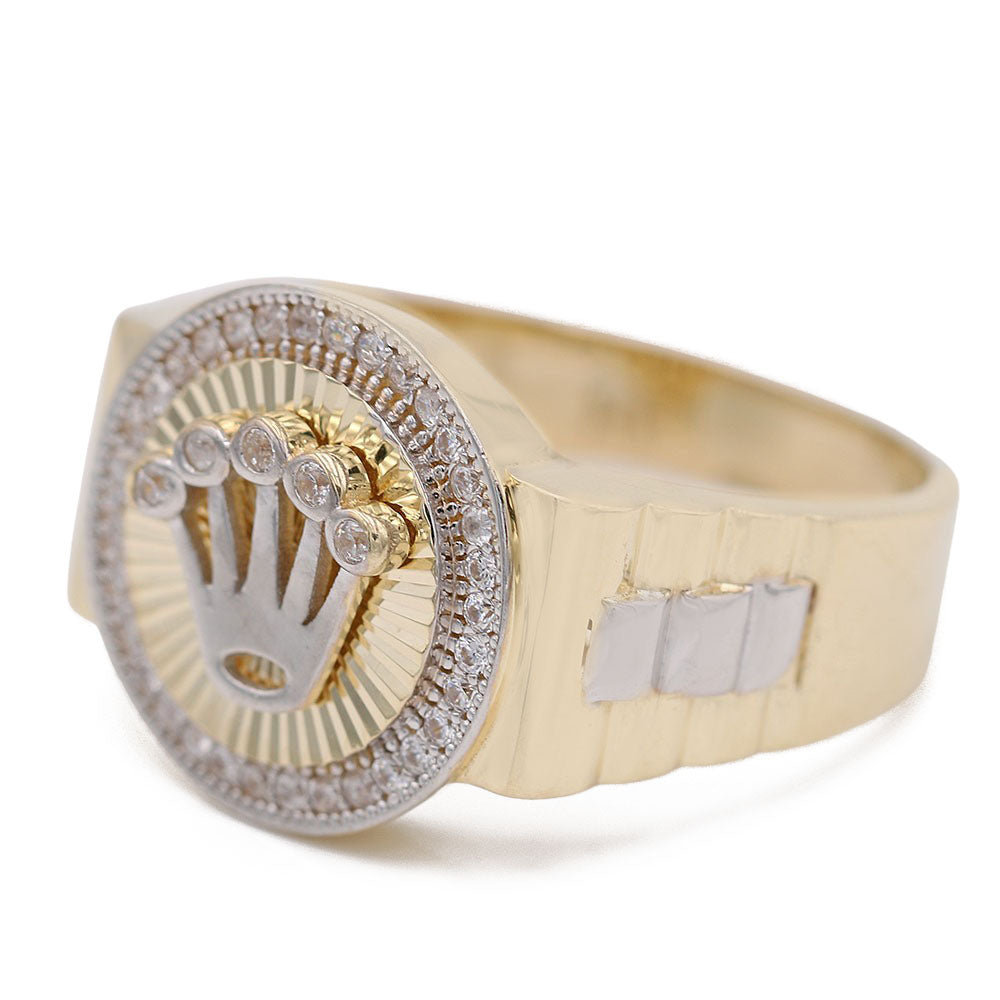 Center Crown Design Ring with Cubic Zirconias Ring
