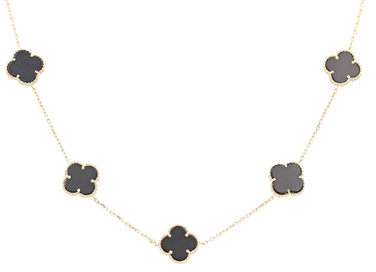 Flower Black Color Stone Necklace