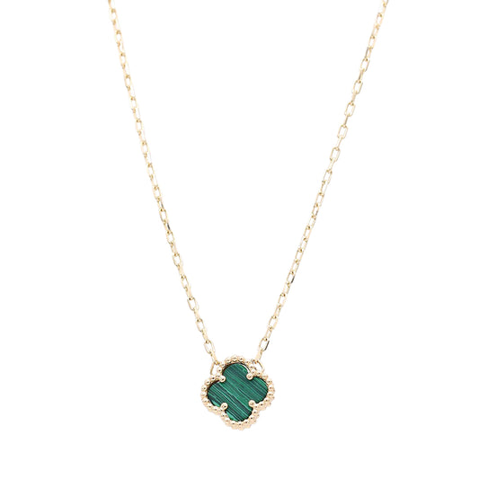 Flower Green Color Stone Necklace