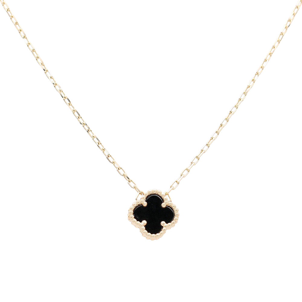 Flower Black Color Stone Necklace