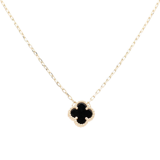 Flower Black Color Stone Necklace