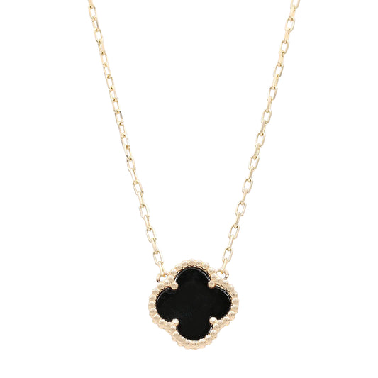 Flower Black Color Stone Necklace