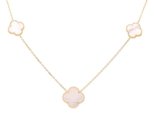Flower Trio Mother of Pearl Necklace