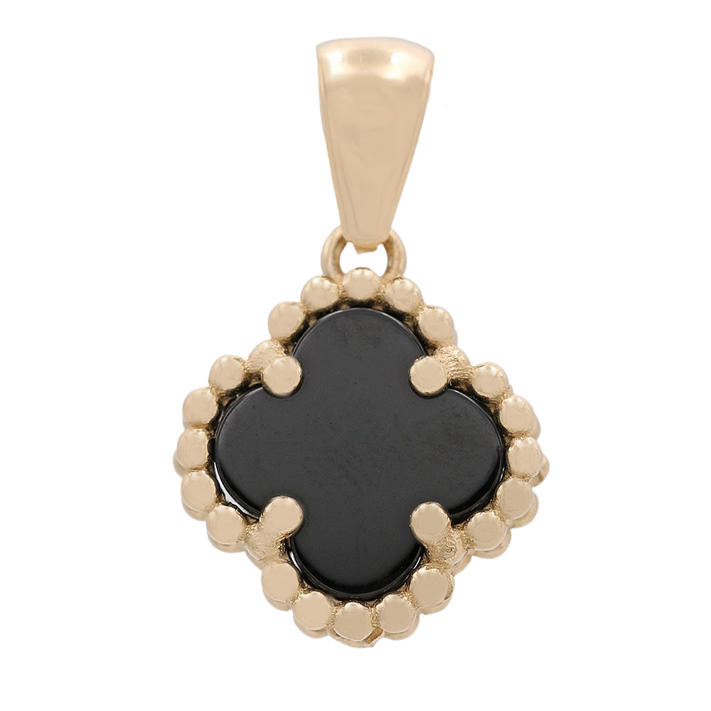 Flower Pendant with Black Color Stone