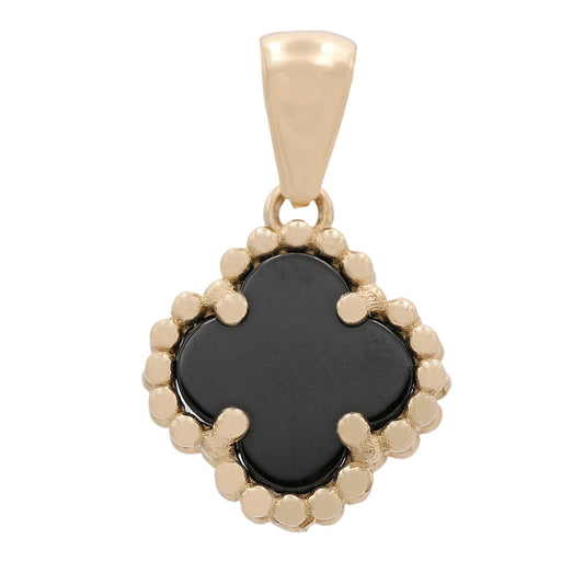 Flower Pendant with Black Color Stone