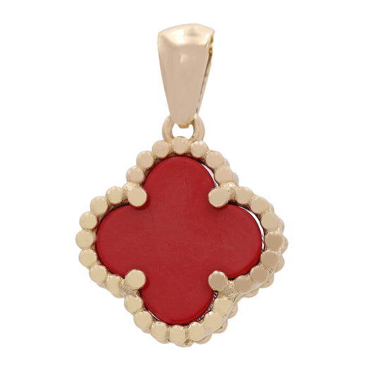 Flower Pendant with Coral Color Stone