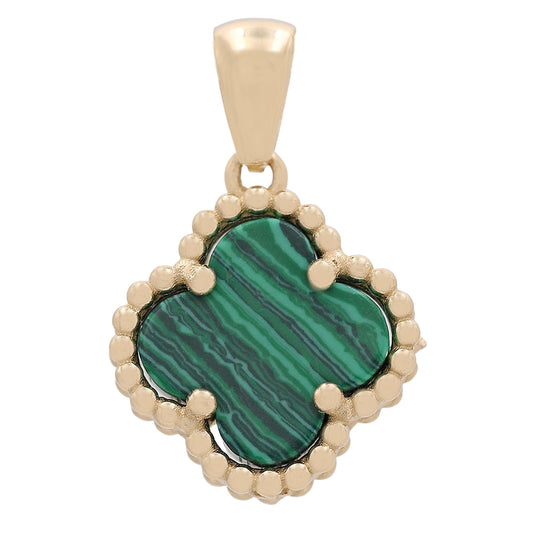 Flower Pendant with Green Color Stone