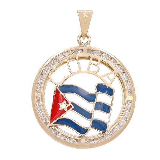 Cuban Flag Round Pendant