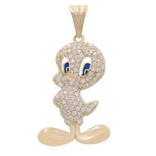 Tweety Bird Pendant with Cubic Zirconias