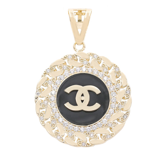 Medusa Head with Black Stone Pendant