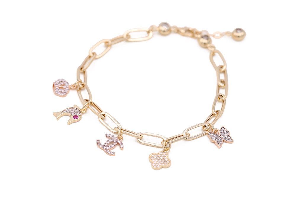 Fashion Beads Bracelet with Cubic Zirconias