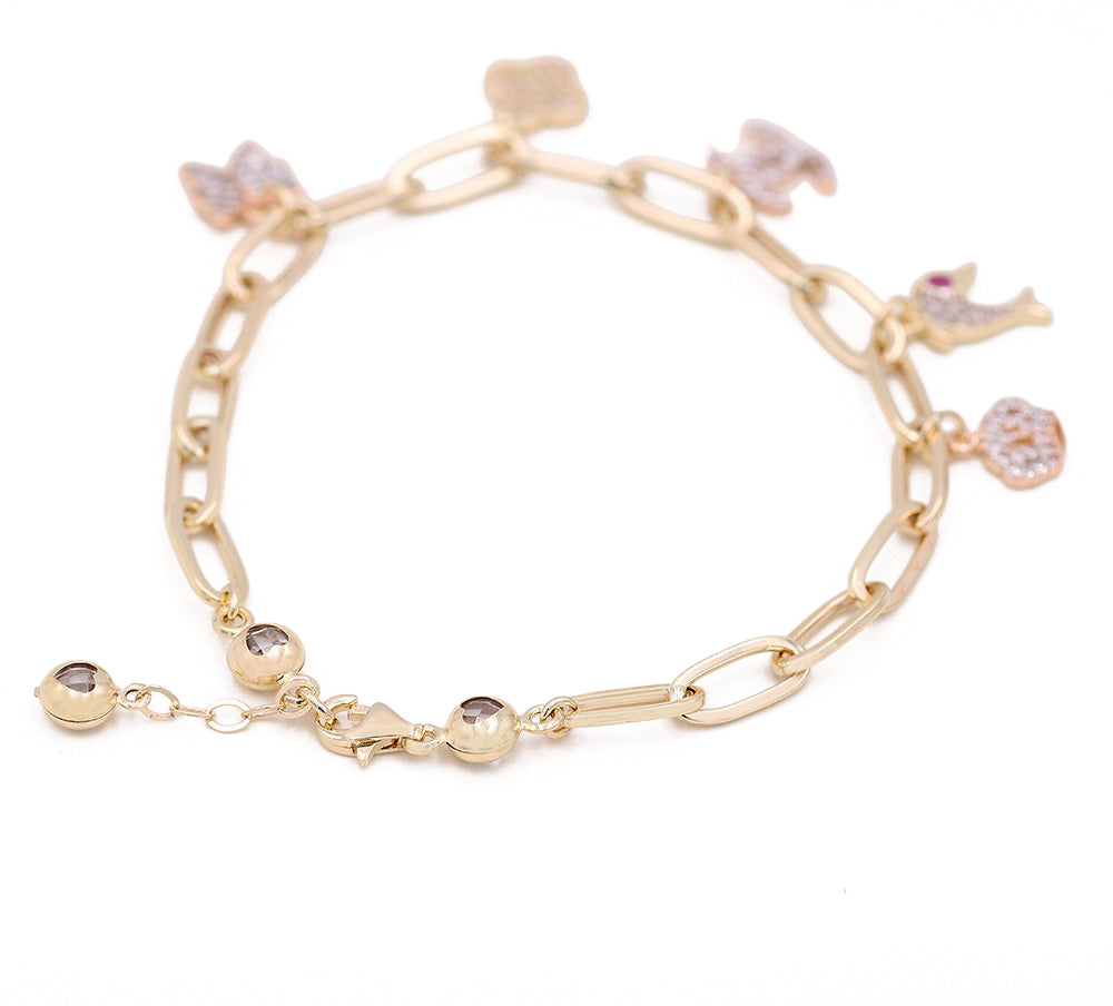 Fashion Beads Bracelet with Cubic Zirconias