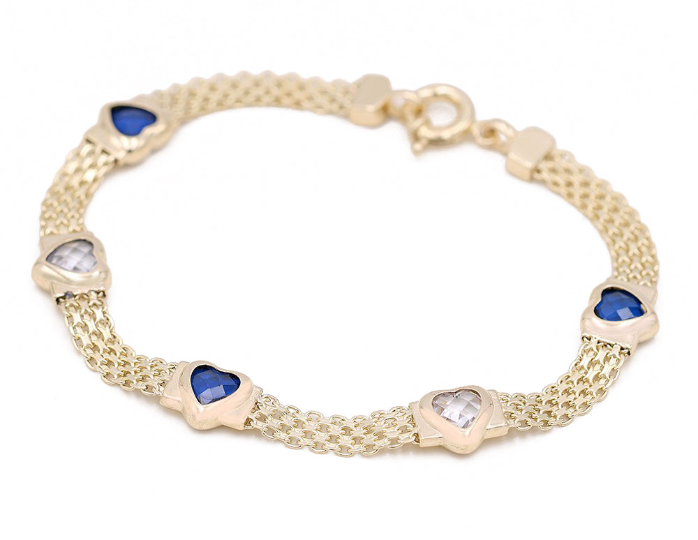 Fashion Mesh Bracelet with Color Stones