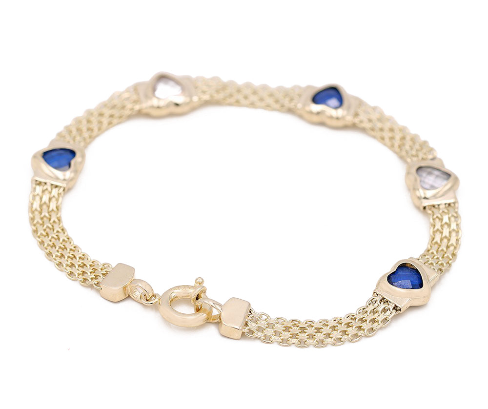 Fashion Mesh Bracelet with Color Stones