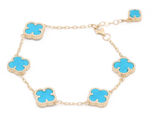 Fashion Flower Blue Color Stone Bracelet
