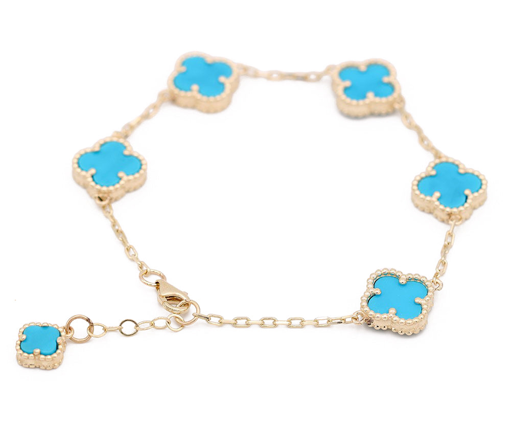 Fashion Flower Blue Color Stone Bracelet