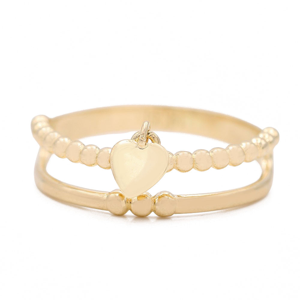 Double Loop Ring with Heart Bead