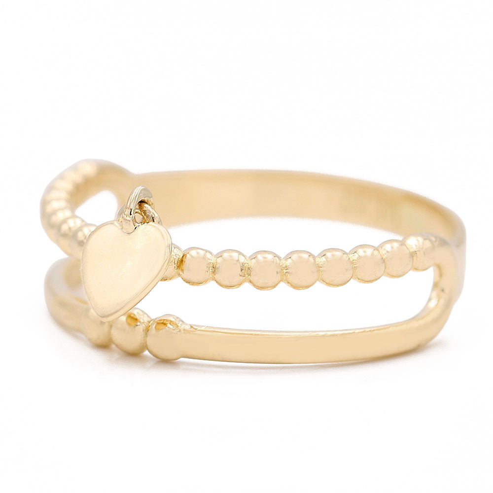 Double Loop Ring with Heart Bead