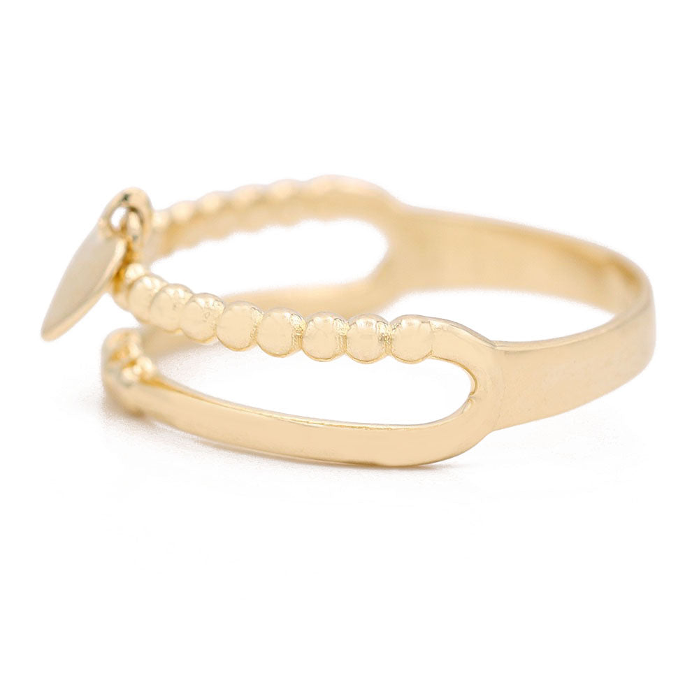 Double Loop Ring with Heart Bead
