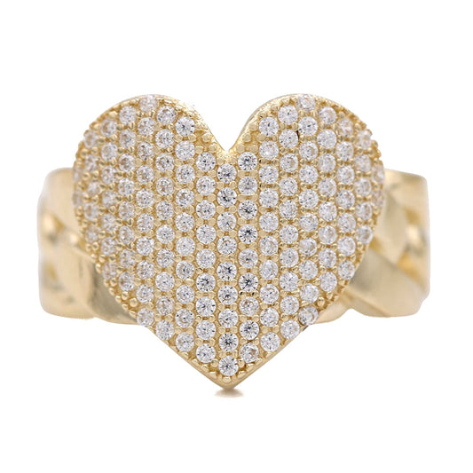 Fashion Heart Design Ring with Cubic Zirconias