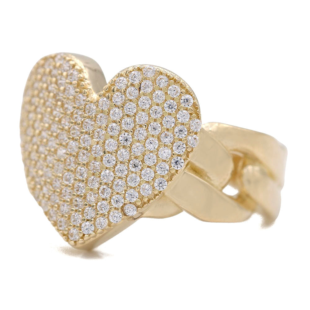 Fashion Heart Design Ring with Cubic Zirconias