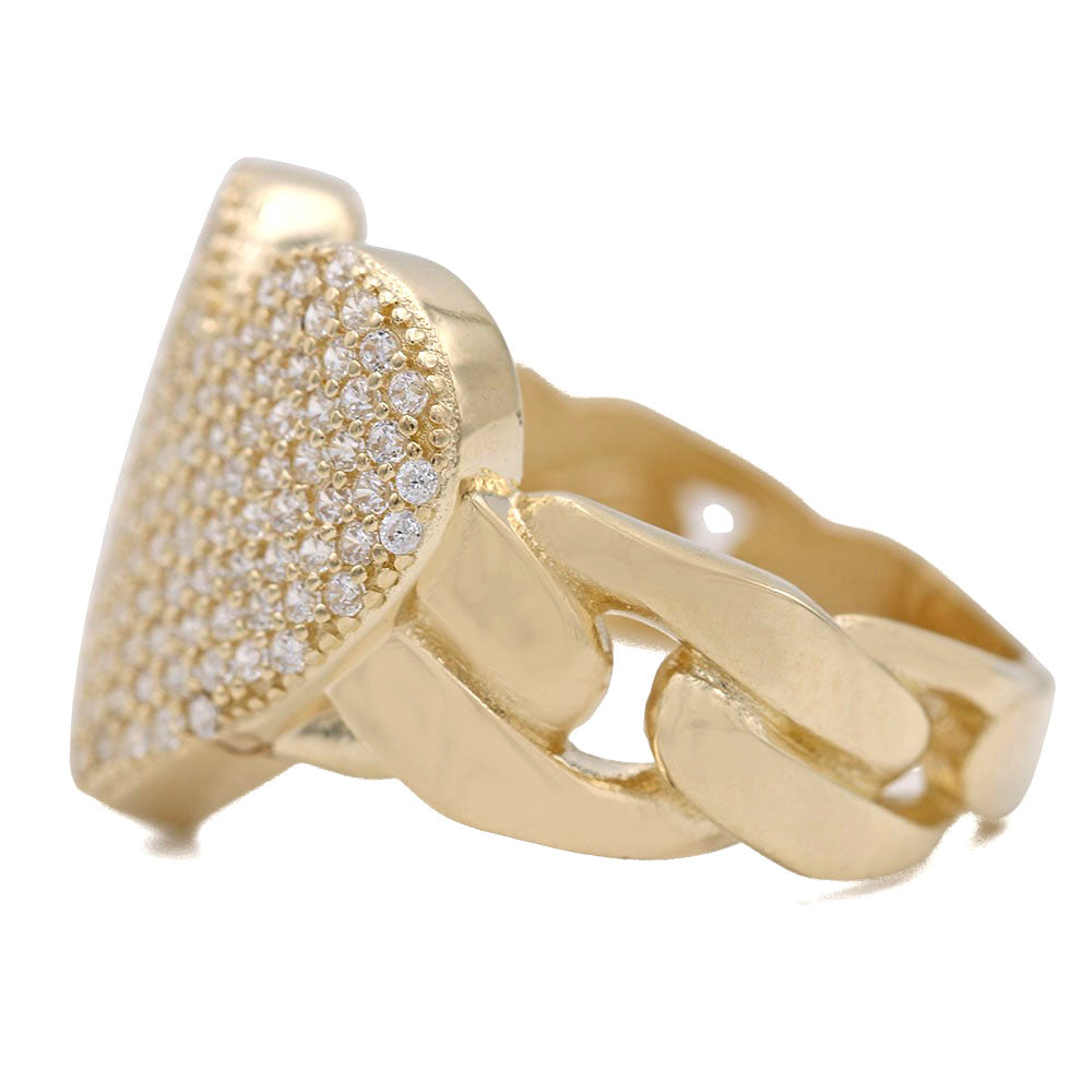 Fashion Heart Design Ring with Cubic Zirconias
