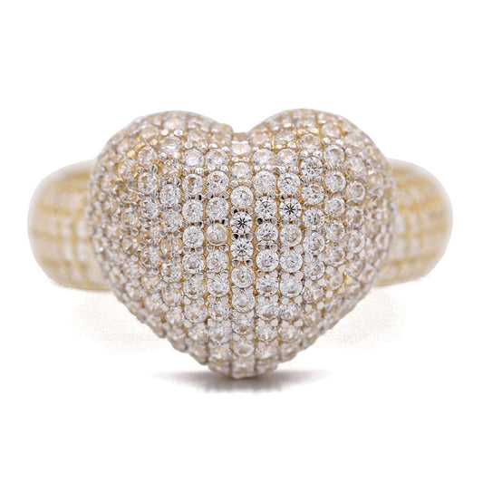Fashion Heart Design Ring with Cubic Zirconias