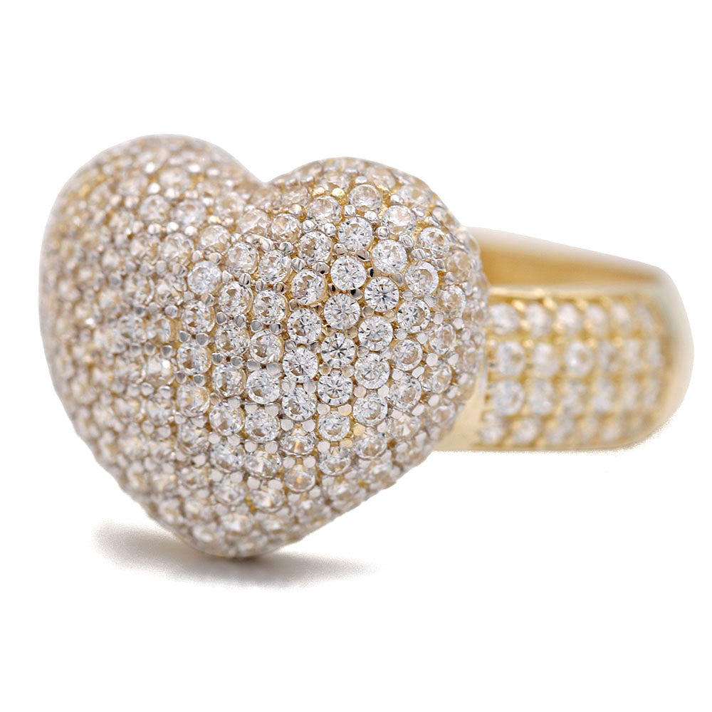 Fashion Heart Design Ring with Cubic Zirconias