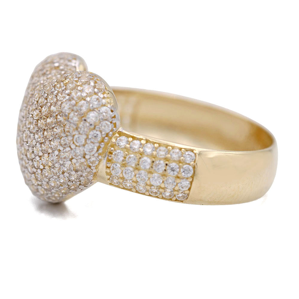 Fashion Heart Design Ring with Cubic Zirconias