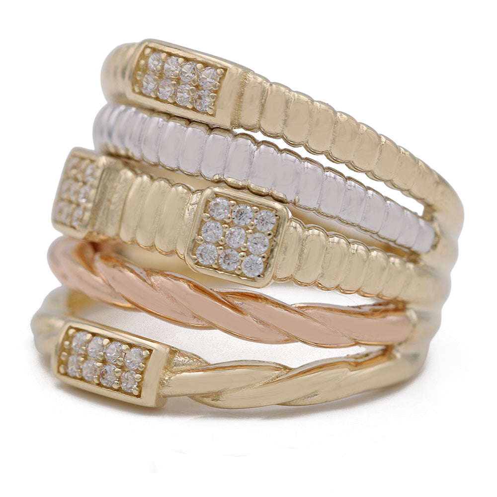 Fashion Stacked Ring with Cubic Zirconia