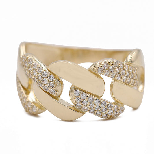 Cuban Link Fashion Ring with Cubic Zirconias