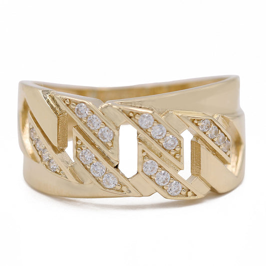 Cuban Link Fashion Ring with Cubic Zirconias