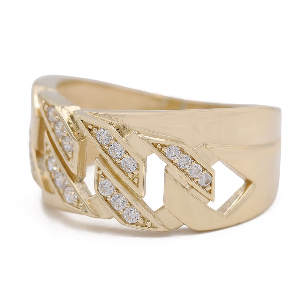 Cuban Link Fashion Ring with Cubic Zirconias