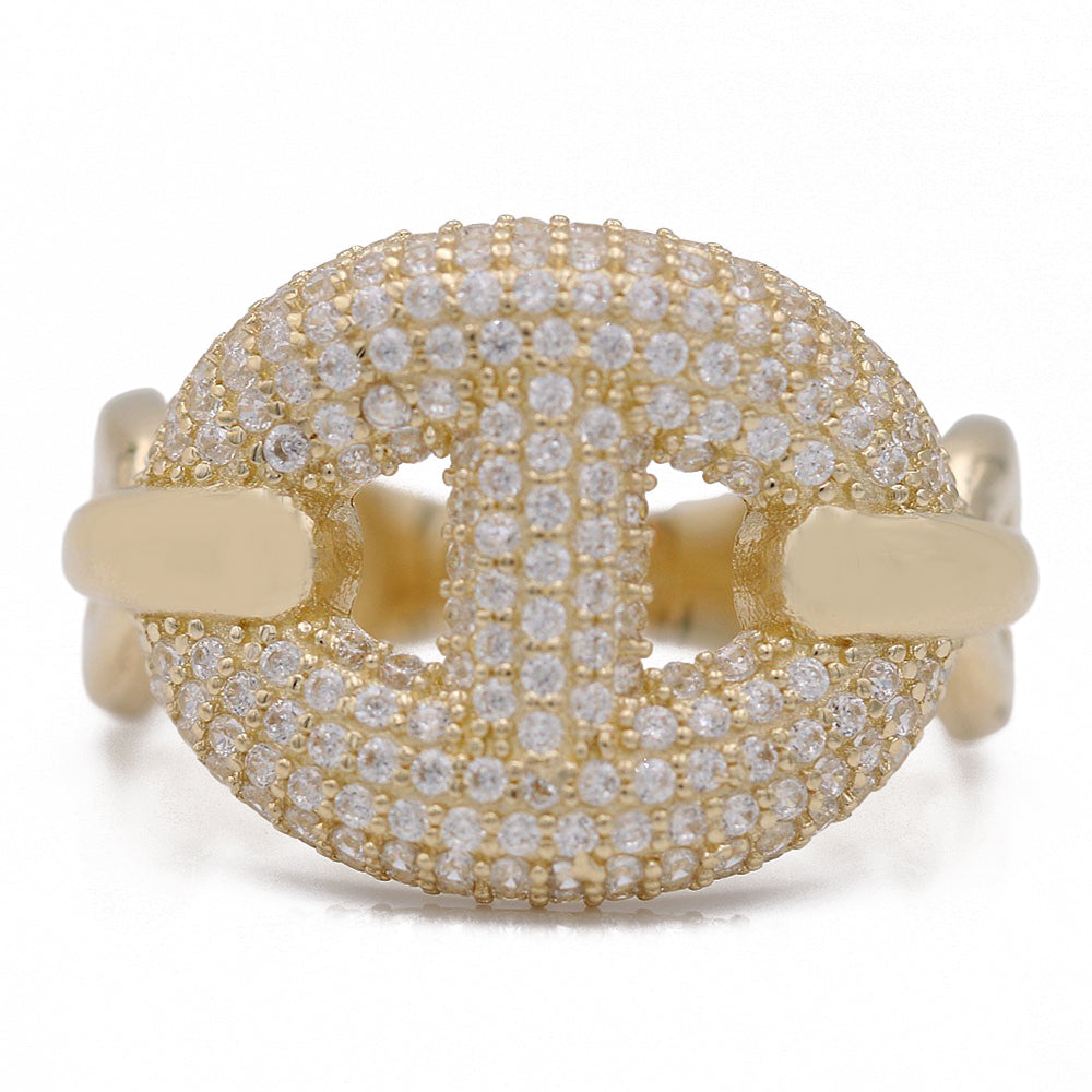 Fashion Links Ring with Cubic Zirconias