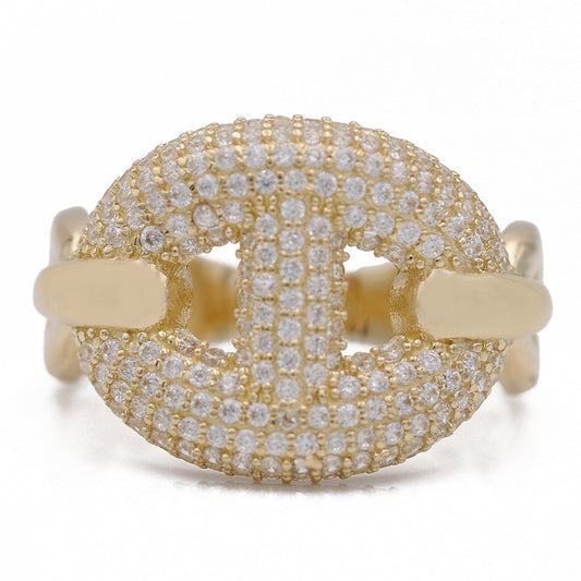 Fashion Links Ring with Cubic Zirconias