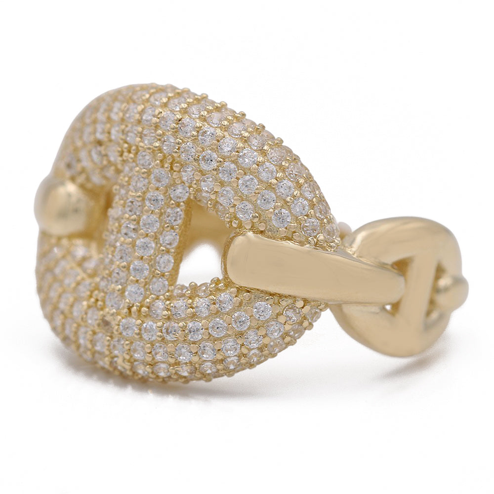 Fashion Links Ring with Cubic Zirconias