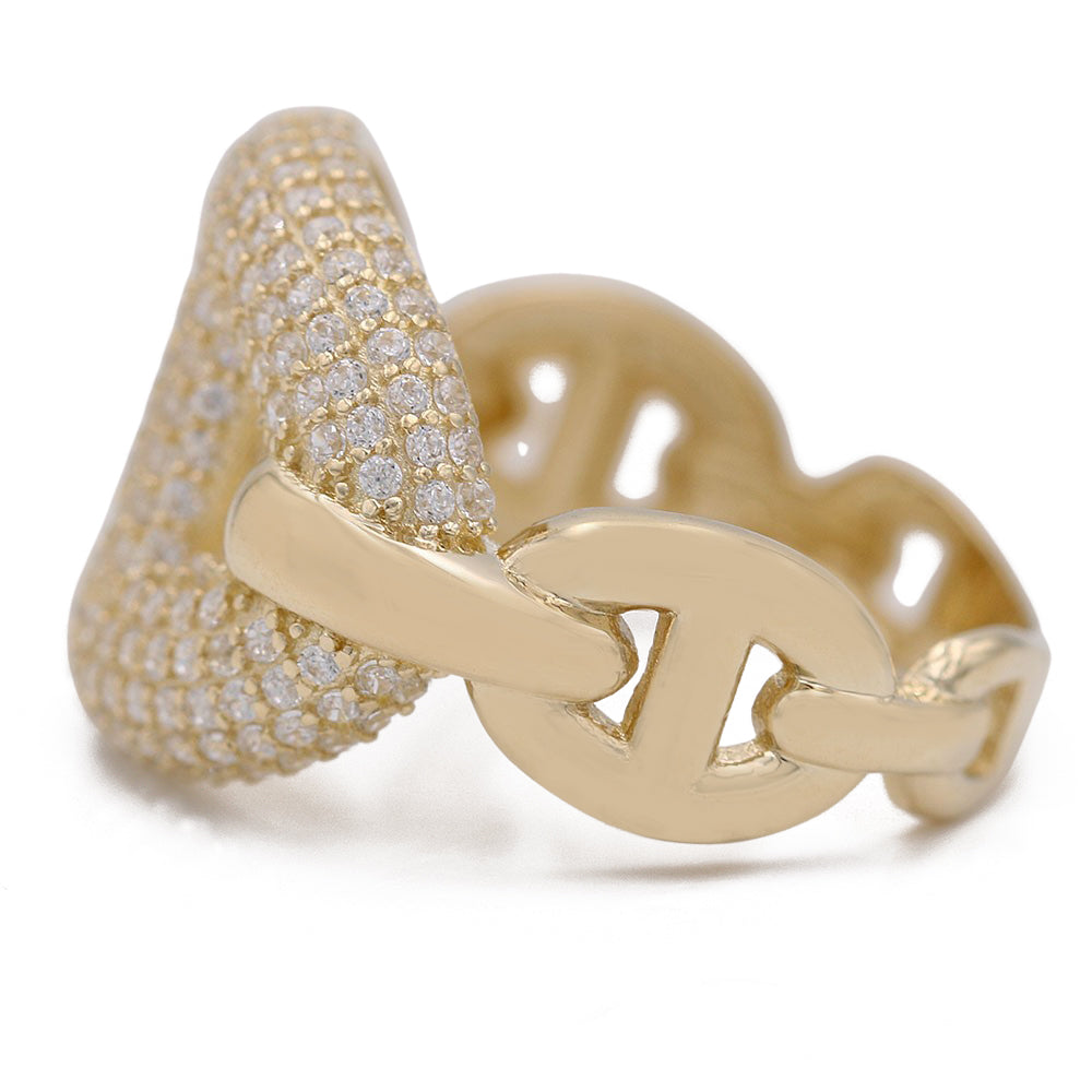 Fashion Links Ring with Cubic Zirconias