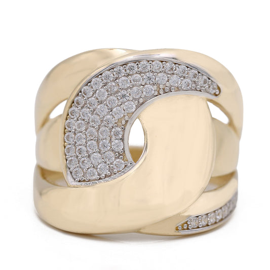 Fashion Swoosh Ring with Cubic Zirconias
