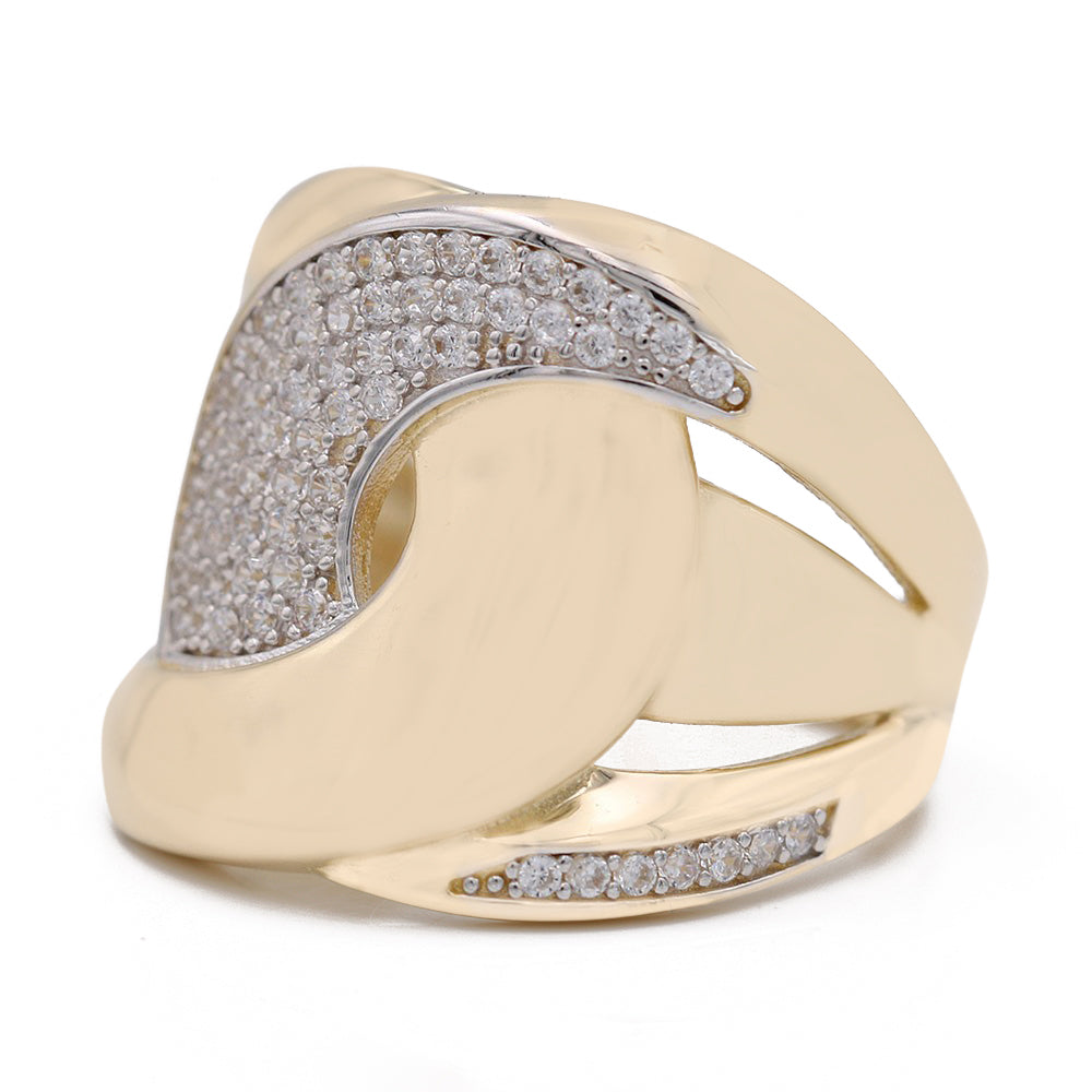 Fashion Swoosh Ring with Cubic Zirconias