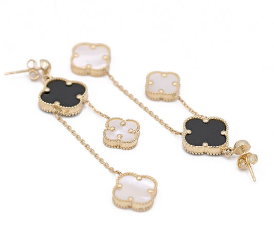 Flowers Earrings with Color Stone