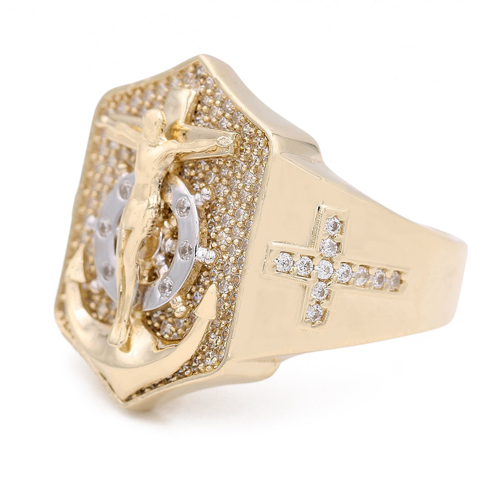 Fashion Jesus on the Cross and Anchor Design Ring